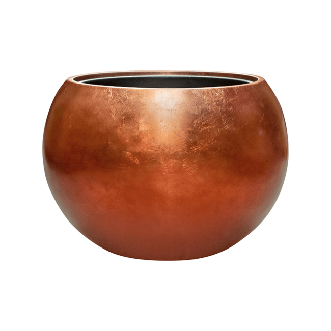 Baq Metallic Silver Leaf Globe matt copper (met inzetbak)
