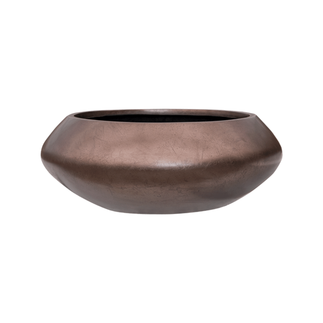 Baq Metallic Silver Leaf Bowl Ufo Matt Honey