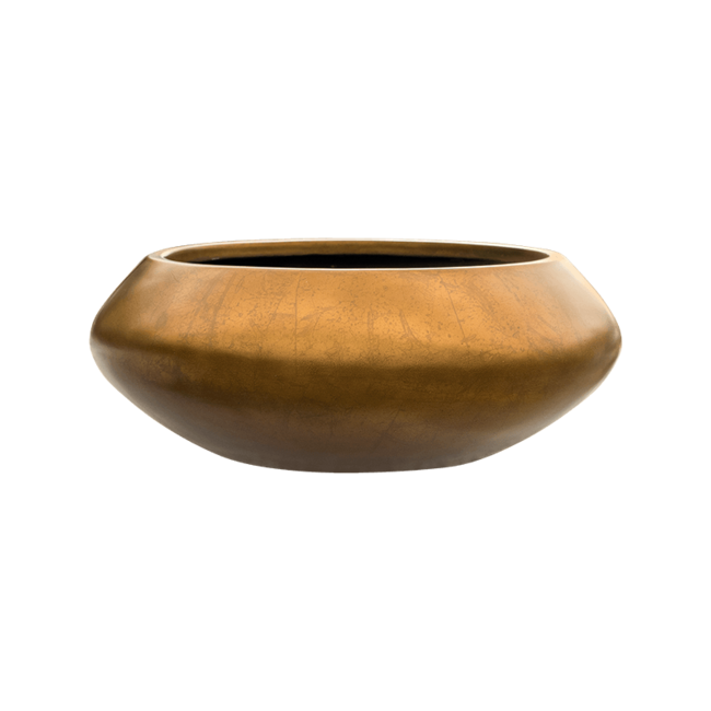 Baq Metallic Silver Leaf Bowl Ufo Matt Coffee