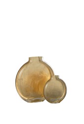 J-Line vaas Miki - glas - transparant/goud - large