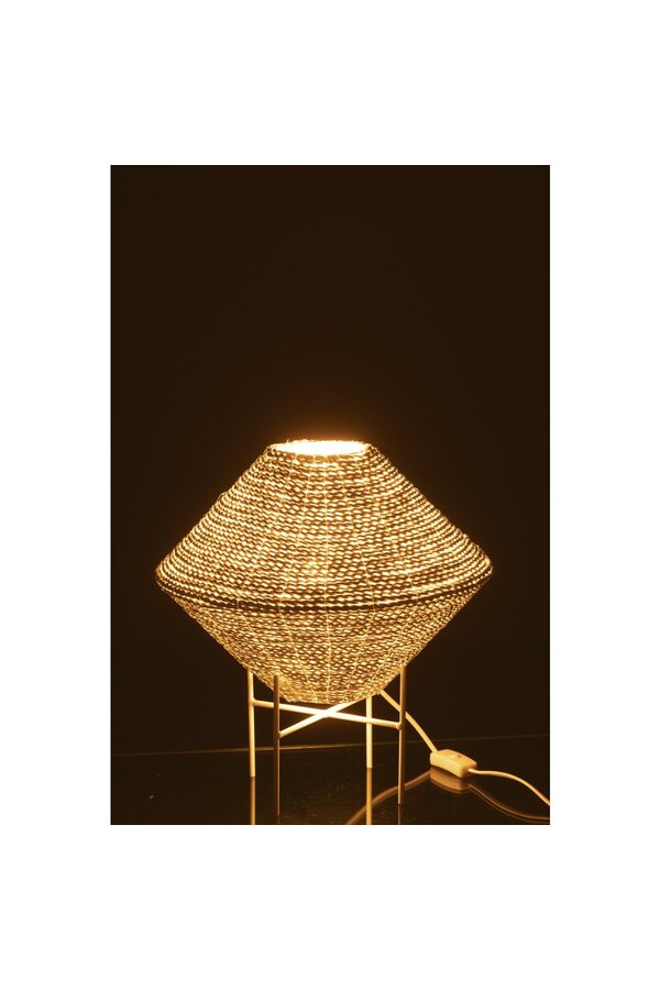 J-Line hanglamp Ufo Raffia - wit - klein