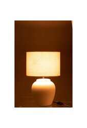 J-Line lamp Meli + Kap - keramiek - linnen - wit - small