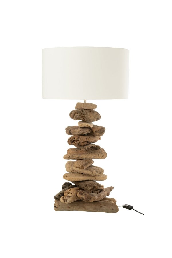 J-Line lamp + kap - hout - naturel/beige - small