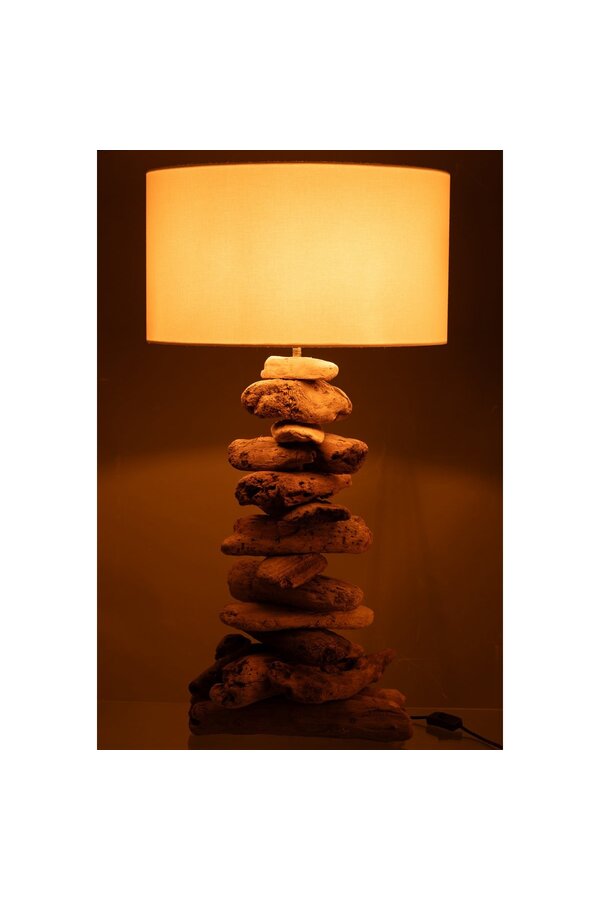 J-Line lamp + kap - hout - naturel/beige - small