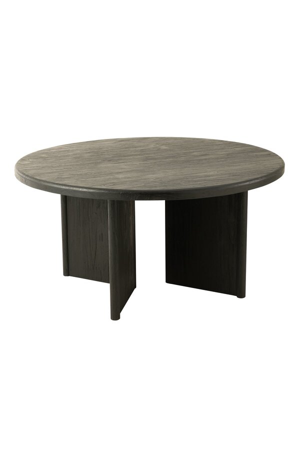 J-Line tafel Rond Teak - hout - zwart