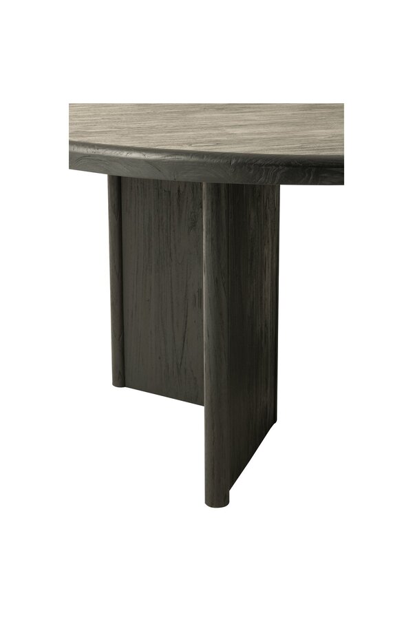 J-Line tafel Rond Teak - hout - zwart