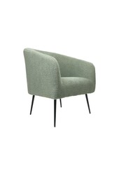 Fauteuil - 77x68x83 - Grijs/Zwart - Teddy/Bouclé/metaal