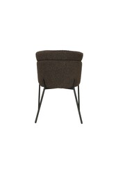 Eetkamerstoel Luca Set van 2 - 57x60x81 - Espresso/Zwart - Teddy/bouclé/metaal