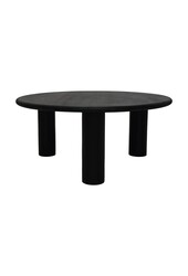 Salontafel Ronde pilaarpoot - 80x80x35 - Zwart - MangonWood
