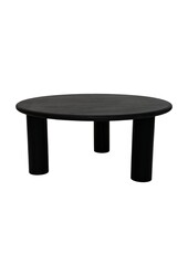 Salontafel Ronde pilaarpoot - 80x80x35 - Zwart - MangonWood