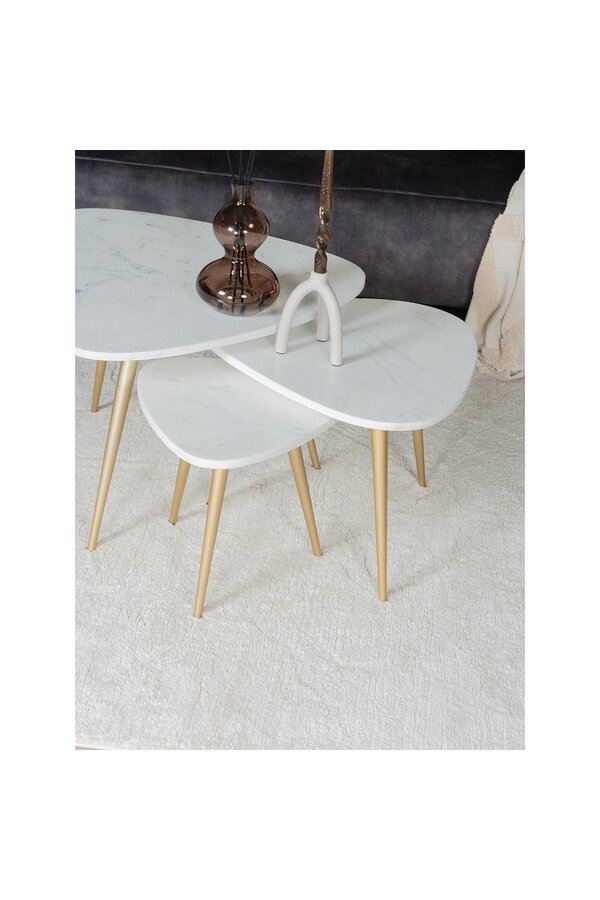 Salontafel Milou – Marmer – 55 cm – Goud