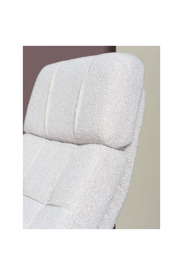 Fauteuil Aiden + Hocker – Bouclé – Naturel