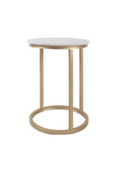 Laptoptafel Mitch Marmer Rond - Wit/Goud