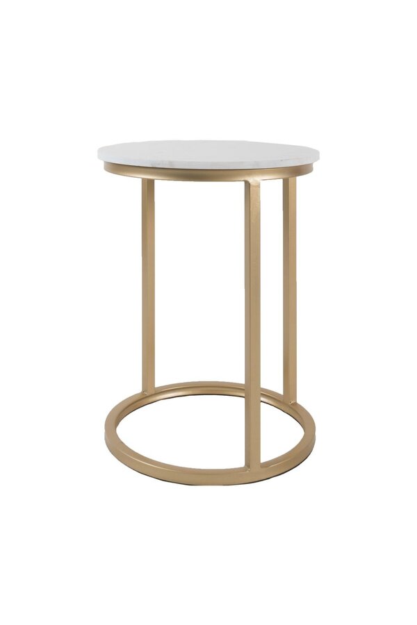 Laptoptafel Mitch Marmer Rond - Wit/Goud