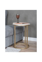 Laptoptafel Mitch Marmer Rond - Wit/Goud
