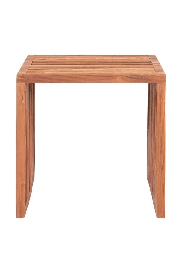 Pego Bijzettafel - Bijzettafel in teakhout, natuur, 40x40x40 cm