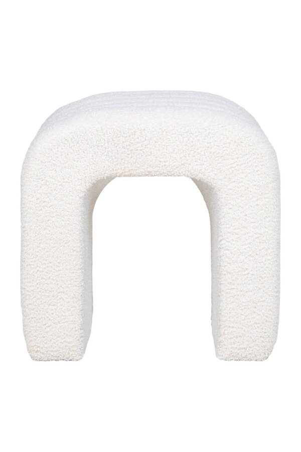 Colma Poef - Poef, bouclé, wit, 41x36,5 cm, HN1234