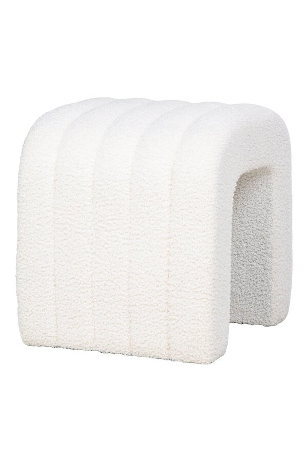 Colma Poef - Poef, bouclé, wit, 41x36,5 cm, HN1234