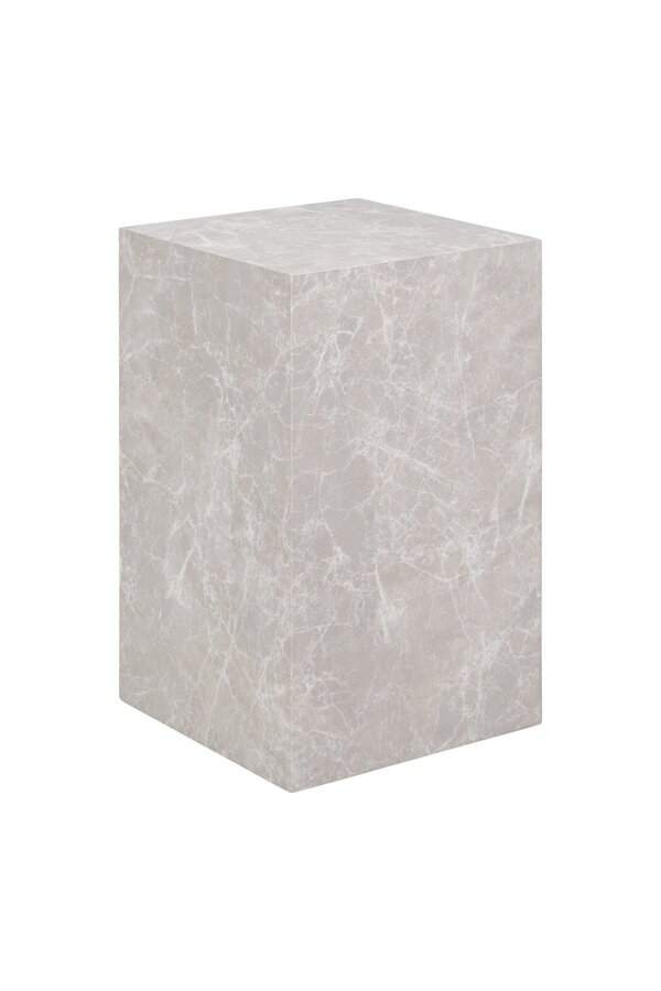 Prague Side Table - Bijzettafel, marmerlook, beige, 30x30x50 cm