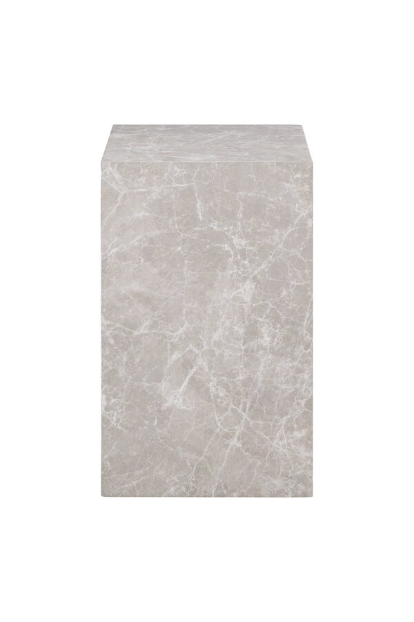 Prague Side Table - Bijzettafel, marmerlook, beige, 30x30x50 cm