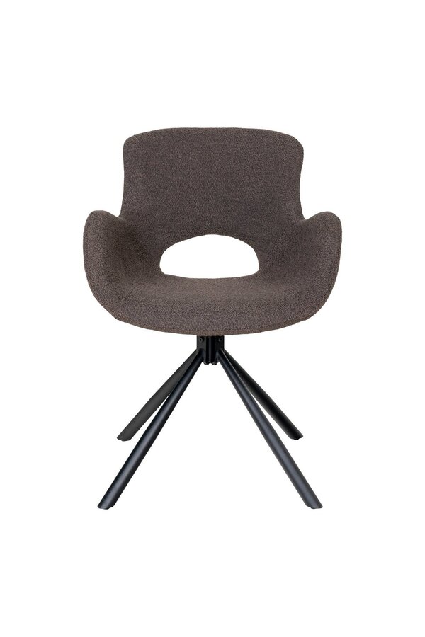 Amorim Dining Chair - Eetkamerstoel, in bouclé paddestoel met draaibare - Set van 2