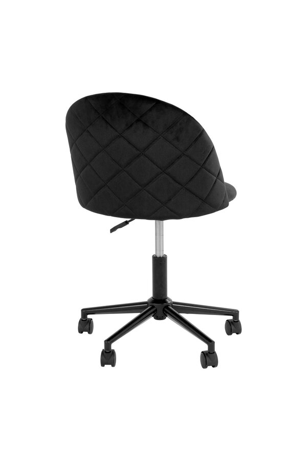 Geneve Office Chair - Bureaustoel in fluweel, zwart met zwarte poten, HN1207