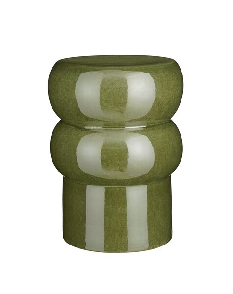 Mica Decorations Vendi Bijzettafel - H44 x Ø32 cm - Keramiek - Donkergroen