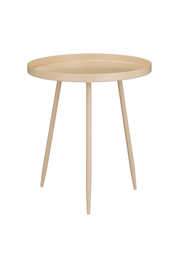 Flores Bijzettafel - H44 x Ø40 cm - Metaal - Beige