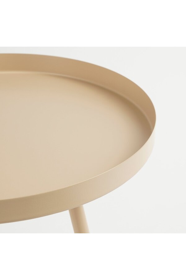 Flores Bijzettafel - H44 x Ø40 cm - Metaal - Beige