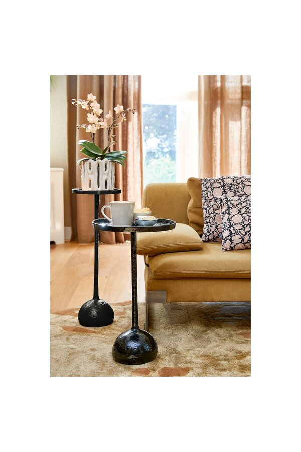 Colin Bijzettafel - H68 x Ø24 cm - Gerecycled Aluminium - 100% FSC - Zwart