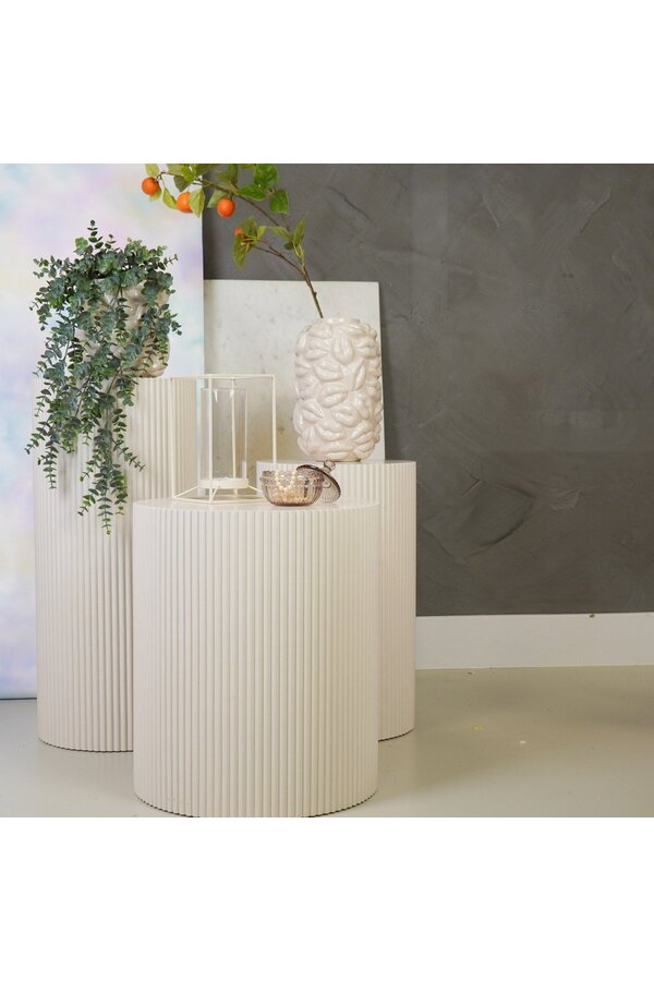 Bijzettafel / pilaarcilinder - MDF - zand - 30x54cm