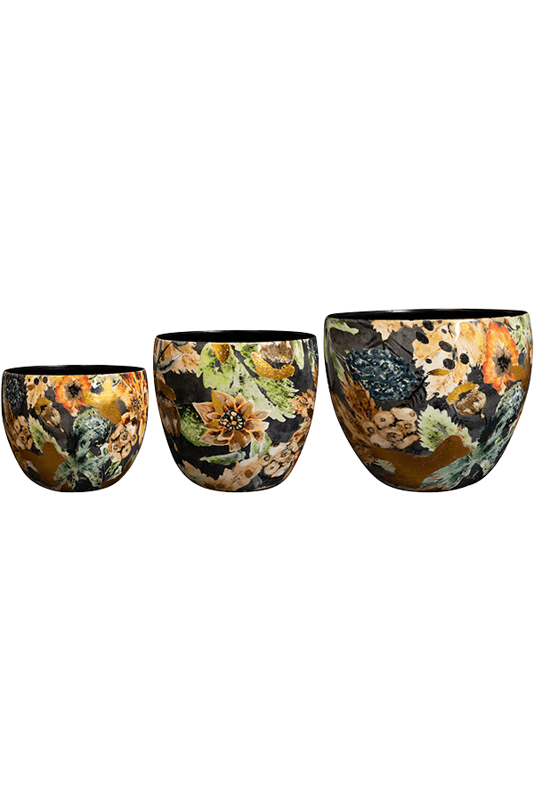 Designed By Lammie Pot Rose Rouge (set van 3)