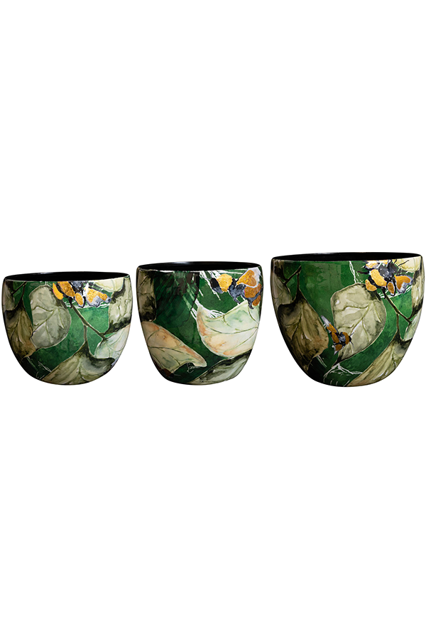 Designed By Lammie Pot Rose Rouge (set van 3)