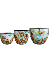 Designed By Lammie Pot Rose Rouge (set van 3)
