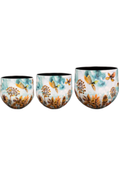 Designed By Lammie Pot Rose Rouge (set van 3)