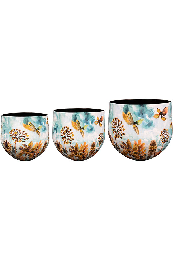 Designed By Lammie Pot Rose Rouge (set van 3)