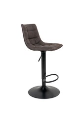 Middelfart Barstoel - Donkergrijs, Microvezel, Zwarte metalen poten, 43x43x88/108cm - set van 2