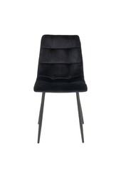 Middelfart Eetkamerstoel - Polyester Fluweel, Staal, Zwart - Set van 2