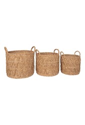 Krabi Basket - Mand, zeegras, naturel, set van 3