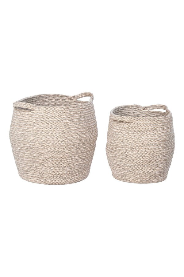 Lamas Basket - Mand, katoen, beige, set van 2