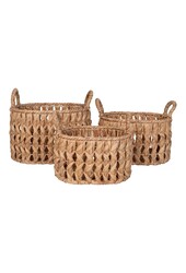 Balerma Basket - Mand met handvatten, waterhyacint, naturel, set van 3