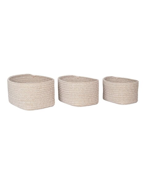Cadima Basket - Mand, katoen, beige, set van 3
