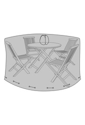 Luxury Cover - Luxe hoes voor ronde tafel 180 cm met 4 stoelen, 210g/m2 600D polyester PU gecoat, waterafstotend, zwart