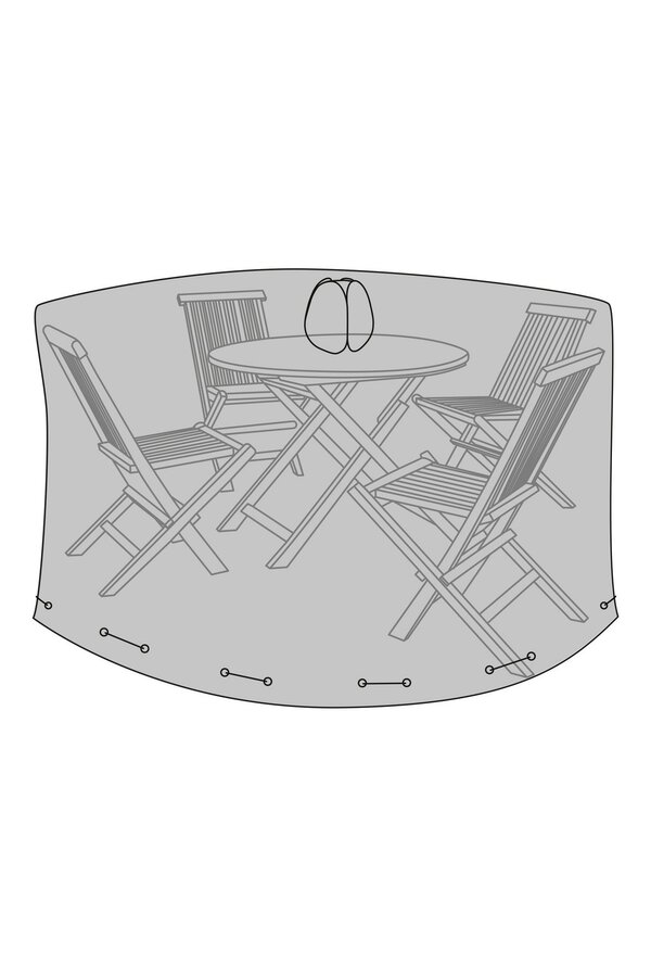 Luxury Cover - Luxe hoes voor ronde tafel 180 cm met 4 stoelen, 210g/m2 600D polyester PU gecoat, waterafstotend, zwart