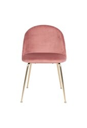 Geneve eetkamerstoel - Fluweel, staal, roze - Set van 2