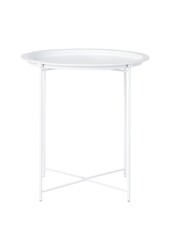 Bastia Bijzettafel - Staal, Wit - Ø47x50 cm