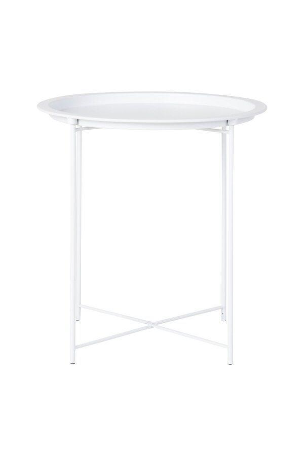 Bastia Bijzettafel - Staal, Wit - Ø47x50 cm