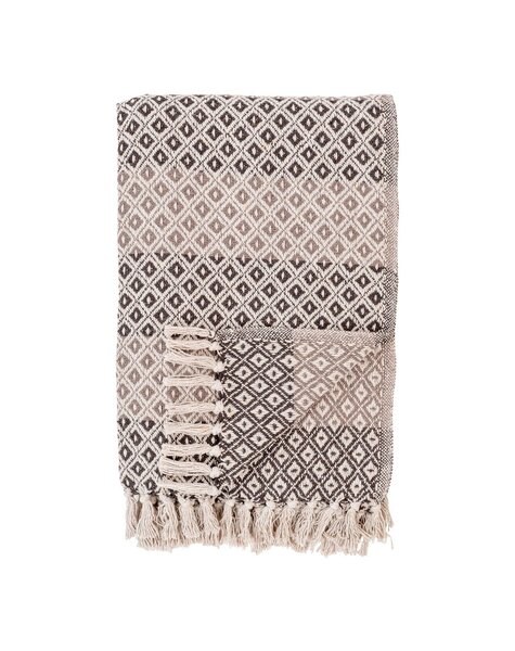 Alanya Plaid - Plaid, bruin/beige/wit, Katoen, Polyester, 130x180 cm