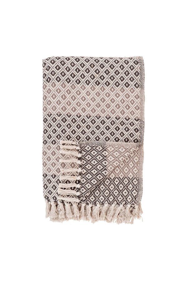 Alanya Plaid - Plaid, bruin/beige/wit, Katoen, Polyester, 130x180 cm