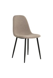 Stockholm Eetkamerstoel - Steen, Polyester, Zwart metalen poten - Set van 2